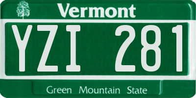 VT license plate YZI281