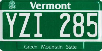 VT license plate YZI285