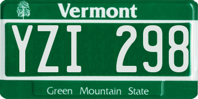 VT license plate YZI298