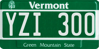 VT license plate YZI300