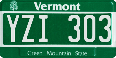 VT license plate YZI303