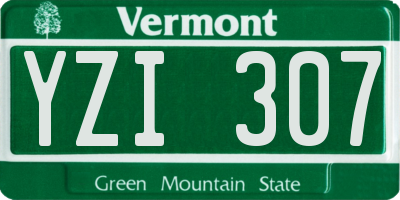 VT license plate YZI307