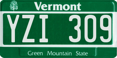 VT license plate YZI309