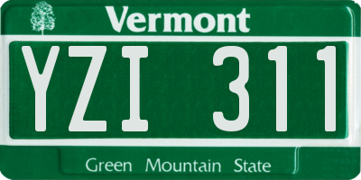 VT license plate YZI311