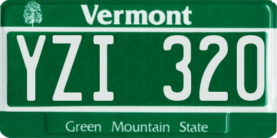 VT license plate YZI320