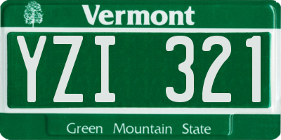 VT license plate YZI321