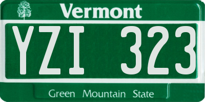 VT license plate YZI323