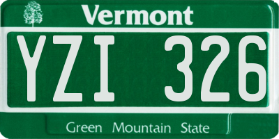 VT license plate YZI326