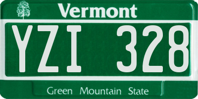 VT license plate YZI328