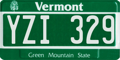 VT license plate YZI329