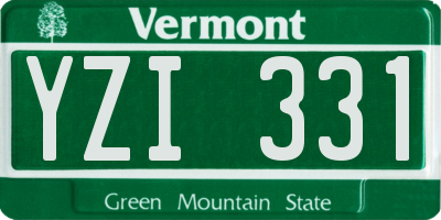 VT license plate YZI331