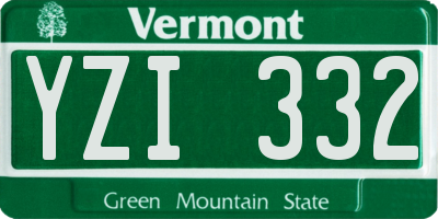 VT license plate YZI332