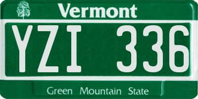 VT license plate YZI336