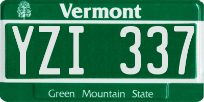 VT license plate YZI337