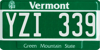 VT license plate YZI339
