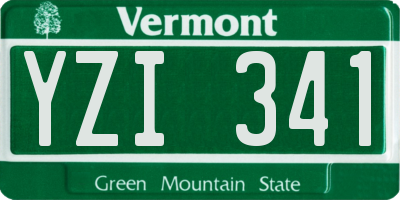 VT license plate YZI341