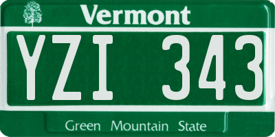 VT license plate YZI343