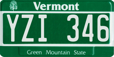 VT license plate YZI346