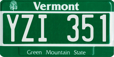 VT license plate YZI351