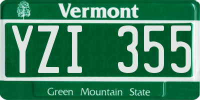 VT license plate YZI355