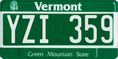 VT license plate YZI359