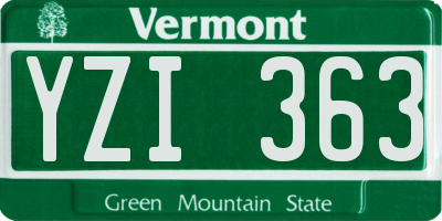 VT license plate YZI363