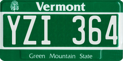 VT license plate YZI364