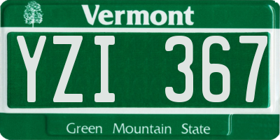 VT license plate YZI367