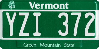 VT license plate YZI372