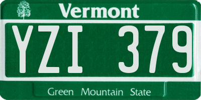 VT license plate YZI379