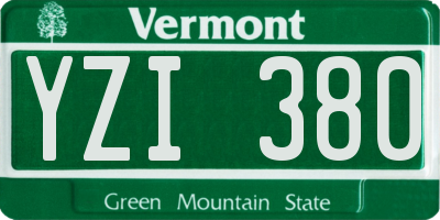 VT license plate YZI380