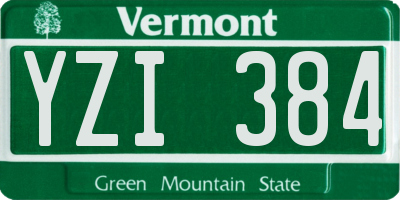 VT license plate YZI384