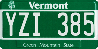 VT license plate YZI385