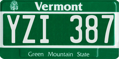 VT license plate YZI387