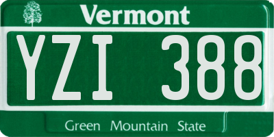 VT license plate YZI388