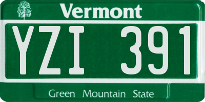 VT license plate YZI391
