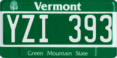 VT license plate YZI393