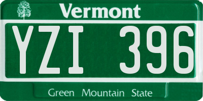 VT license plate YZI396