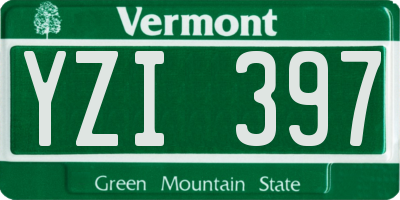 VT license plate YZI397