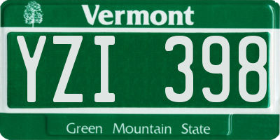 VT license plate YZI398
