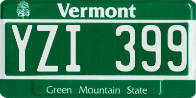 VT license plate YZI399