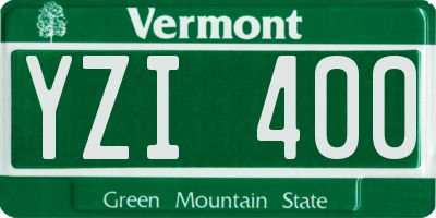 VT license plate YZI400