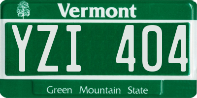 VT license plate YZI404