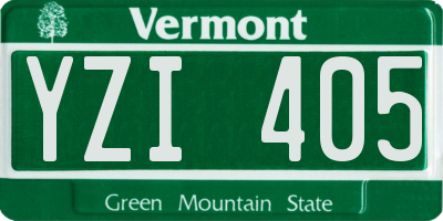 VT license plate YZI405