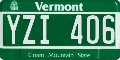 VT license plate YZI406