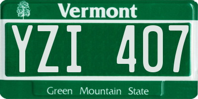 VT license plate YZI407