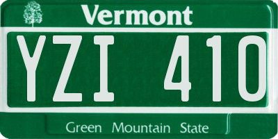 VT license plate YZI410