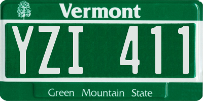 VT license plate YZI411
