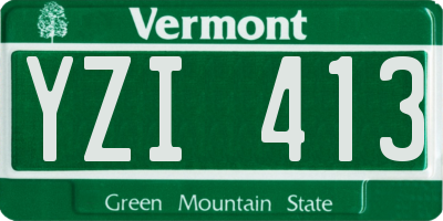 VT license plate YZI413
