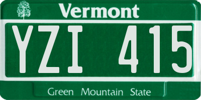 VT license plate YZI415
